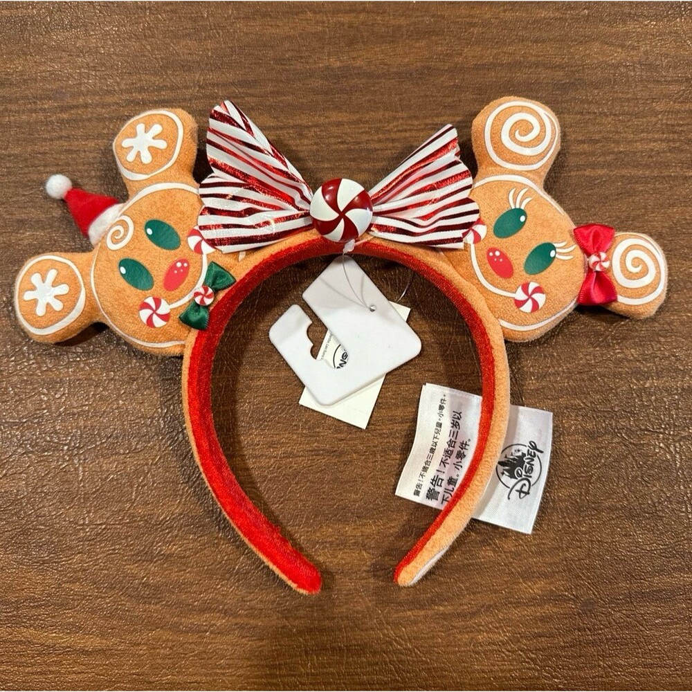Disney Parks Christmas Holiday Gingerbread Ears Headband